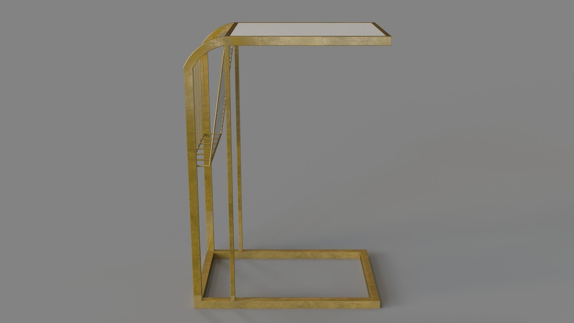 Magazine Table Gold 3D model_1