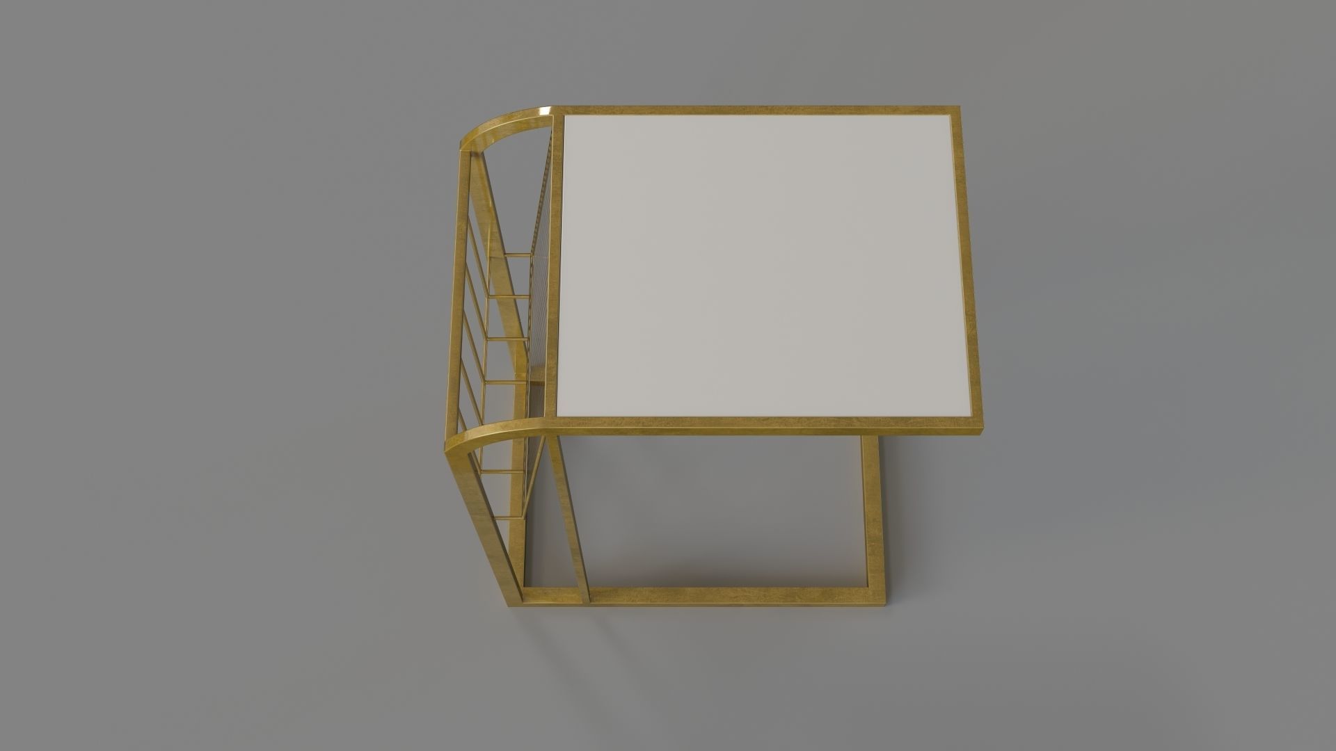 Magazine Table Gold 3D model_3