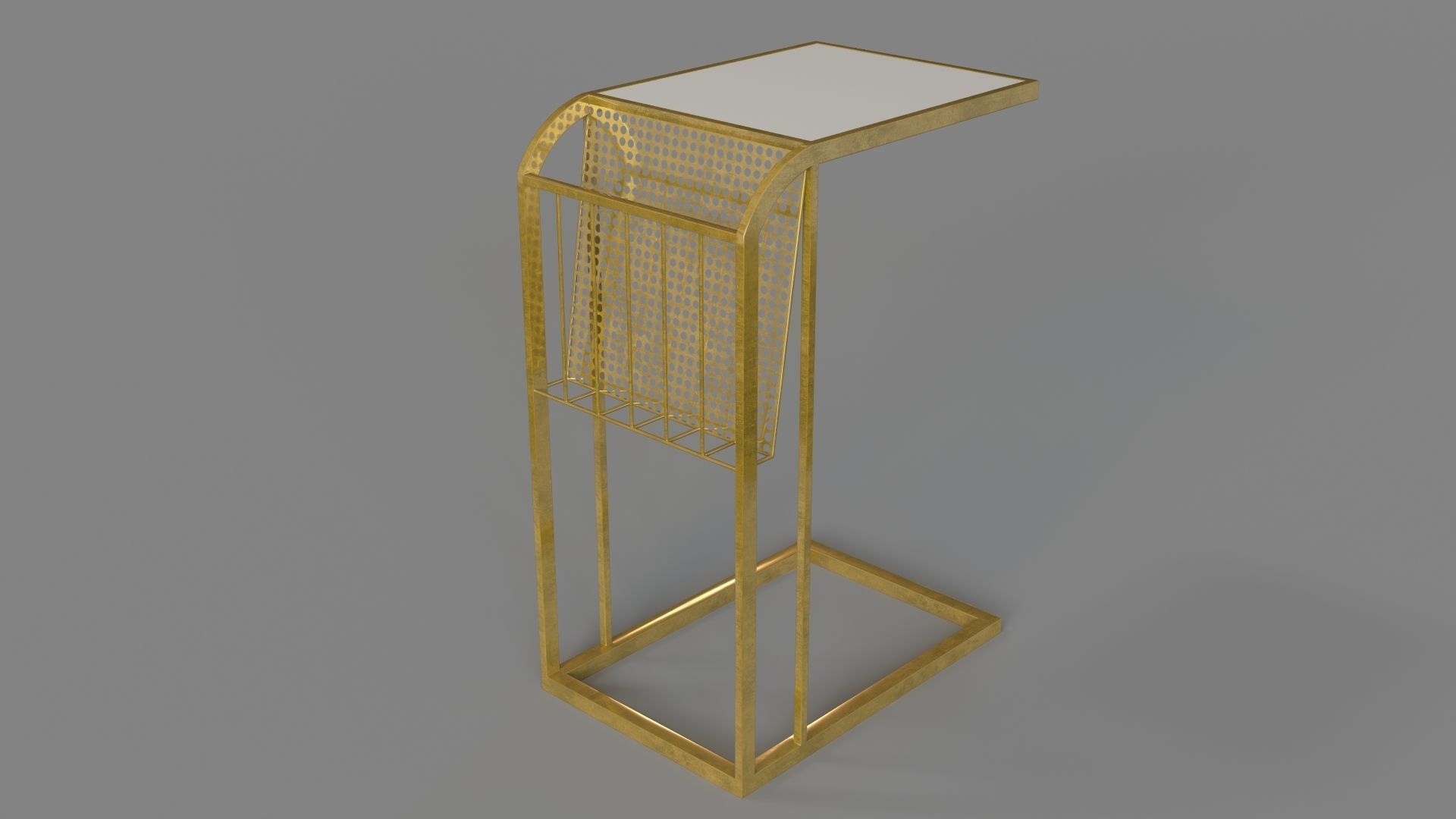 Magazine Table Gold 3D model_2