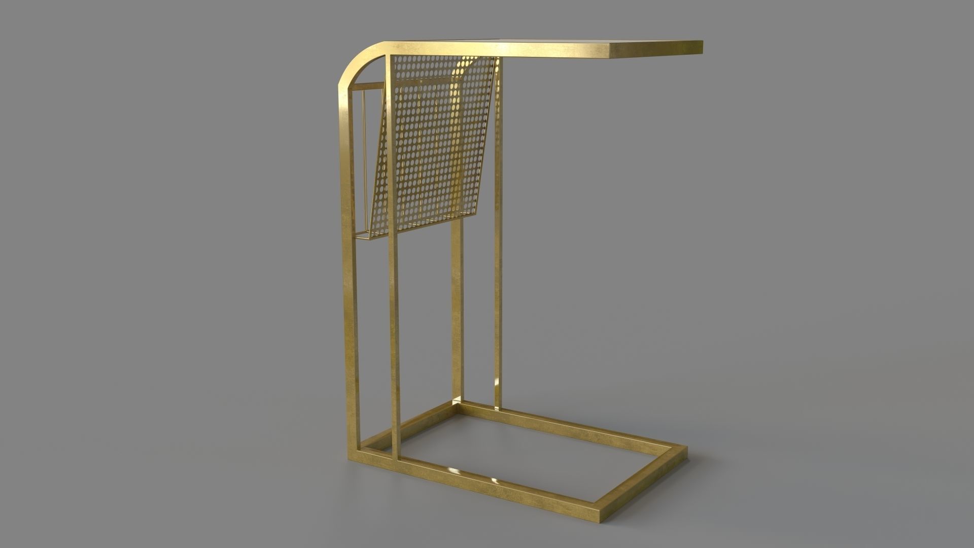 Magazine Table Gold 3D model_4