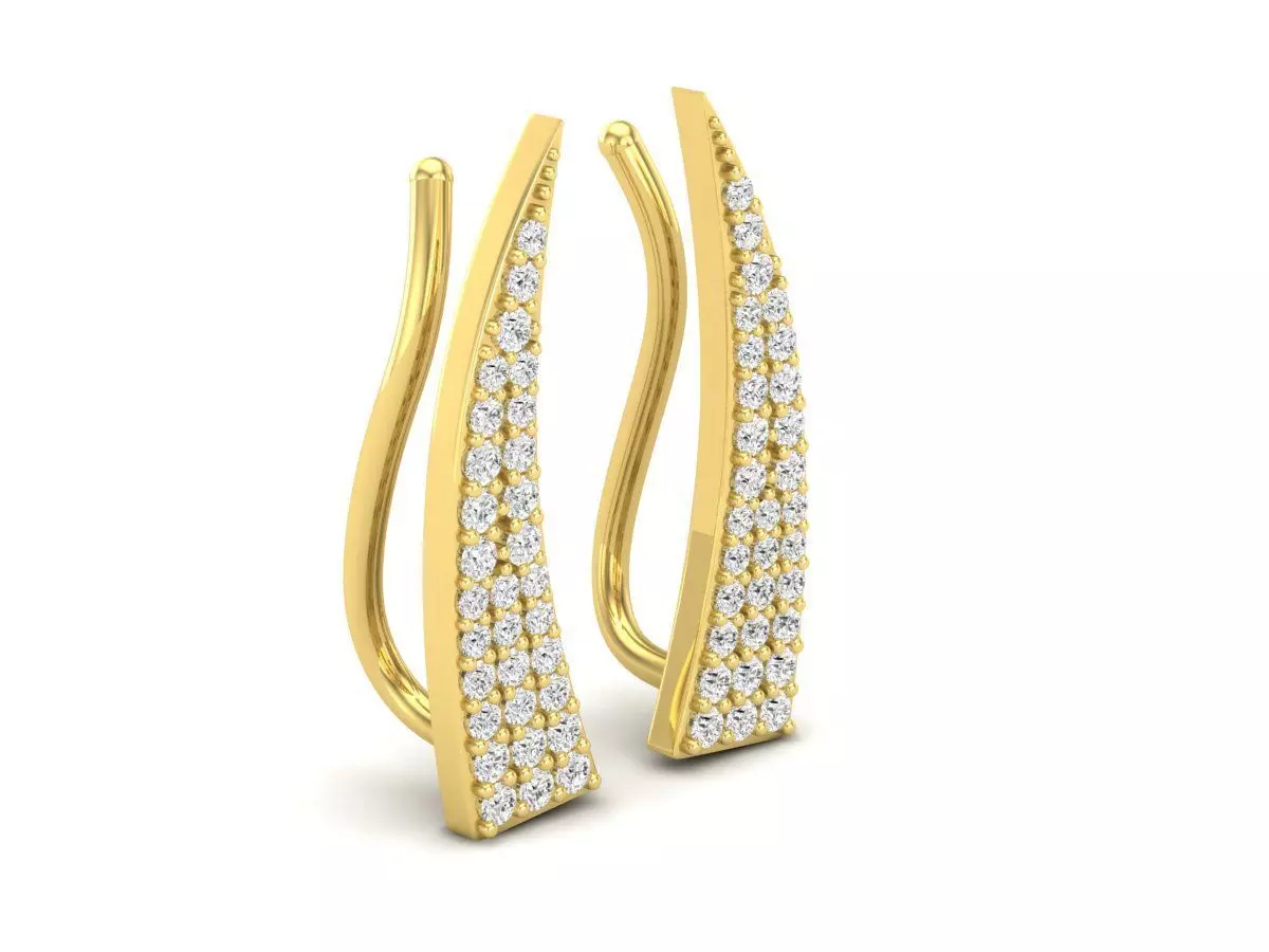 AV 366 Diamond Ladies Crawler Climber Earrings 3D print model
