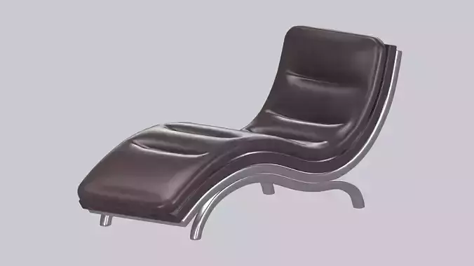 Furniture Chaise Lounge Chairs Leather Low-poly 3D model