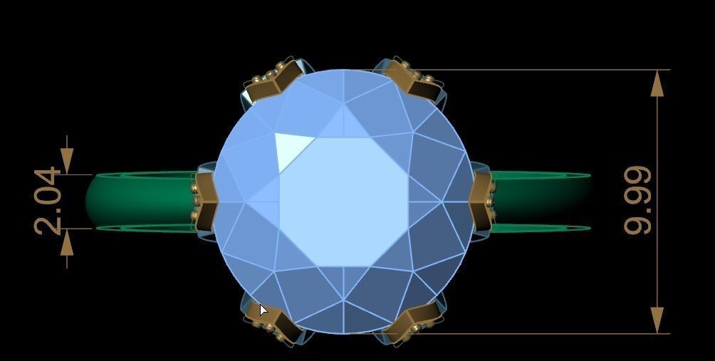 solitaire  ring 3D print model_17