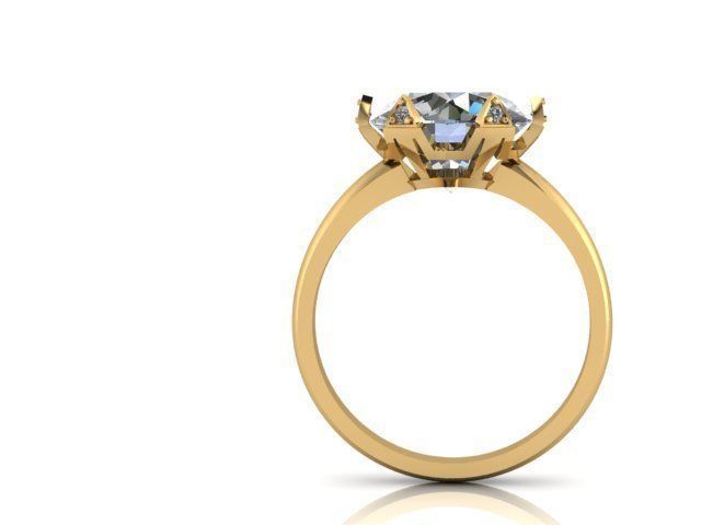 solitaire  ring 3D print model_7