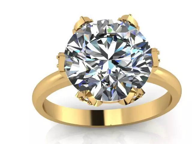 solitaire  ring 3D print model_0