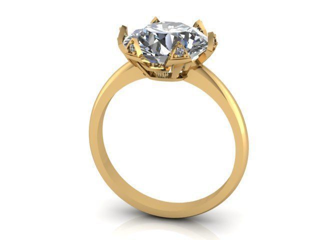 solitaire  ring 3D print model_9