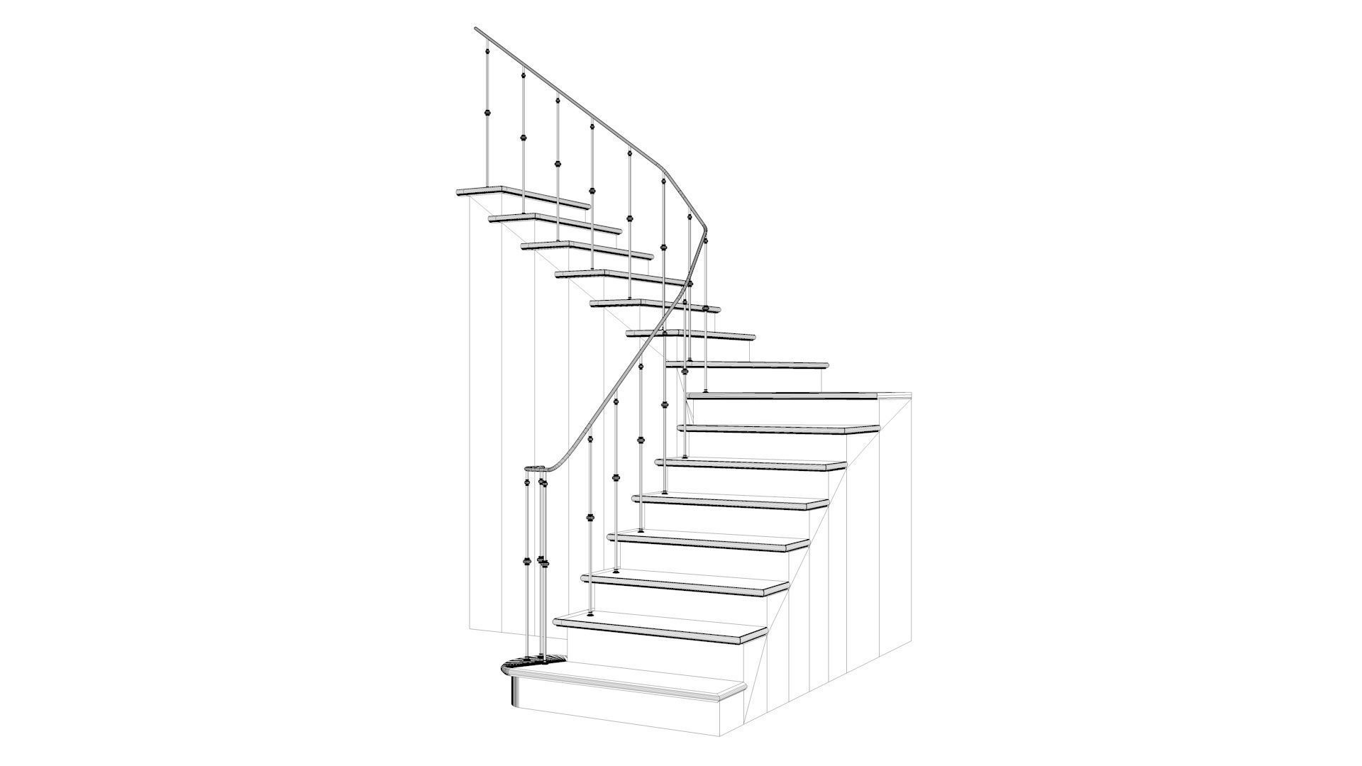 Stairs 02 3D model_3