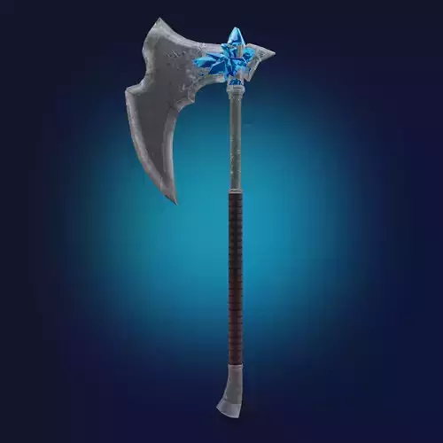 Axe Weapon with ice crystals