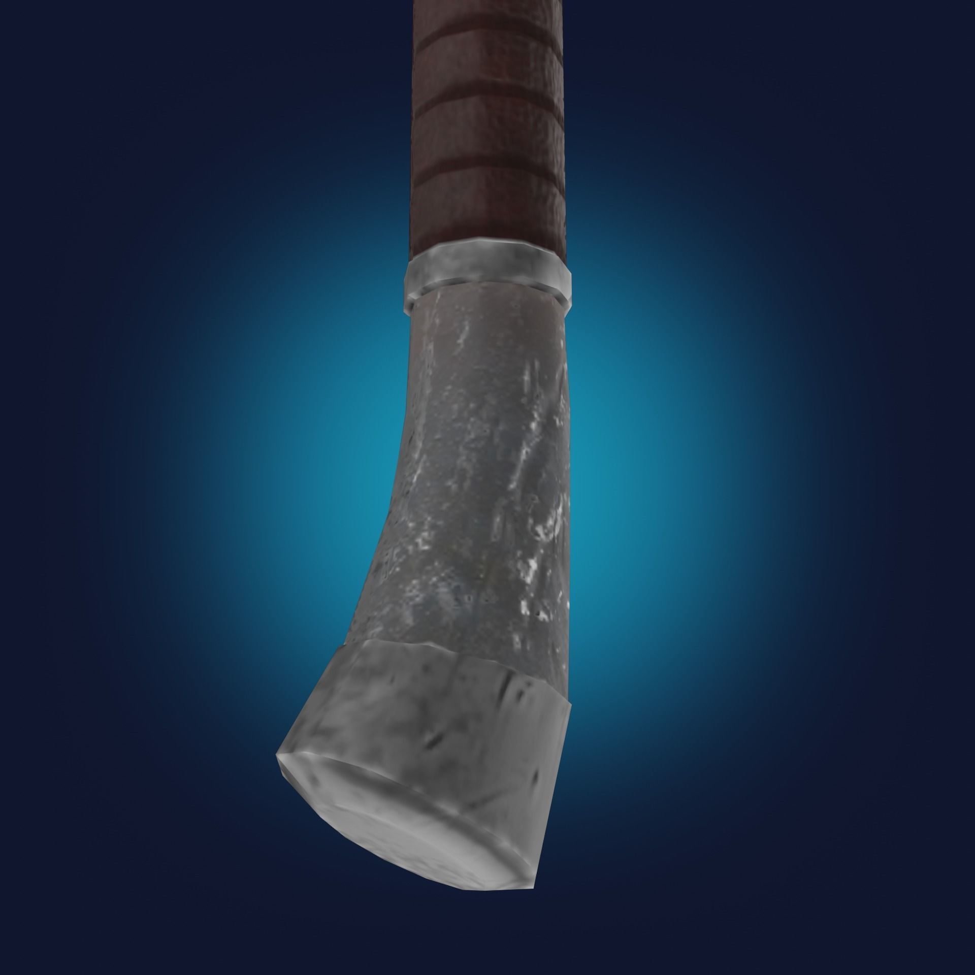 Axe Weapon with ice crystals Low-poly 3D model_2