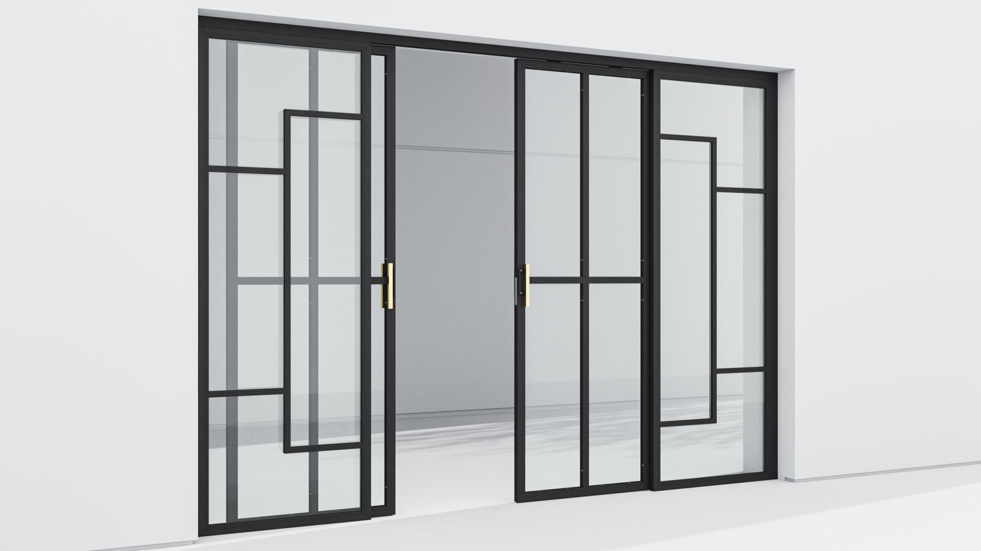 Aluminium door 33 3D model_3