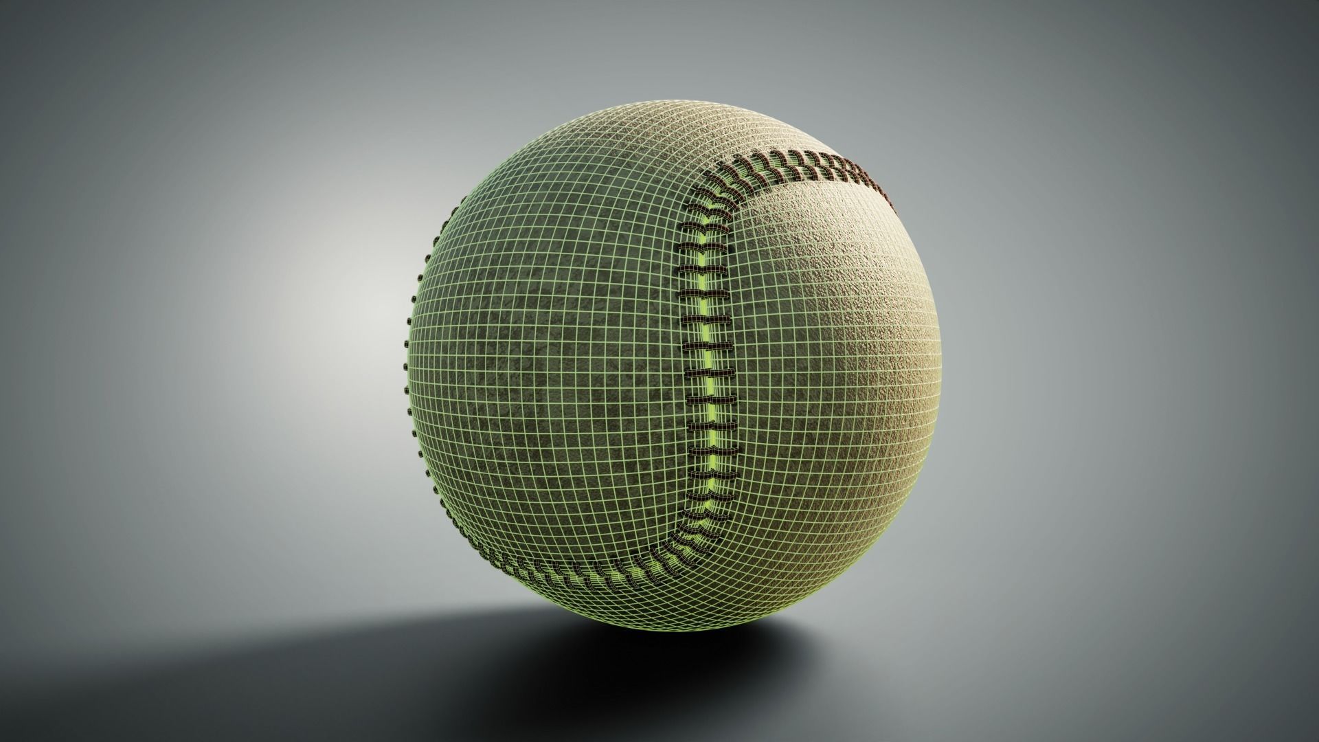 Baseball ball Free low-poly 3D model_4