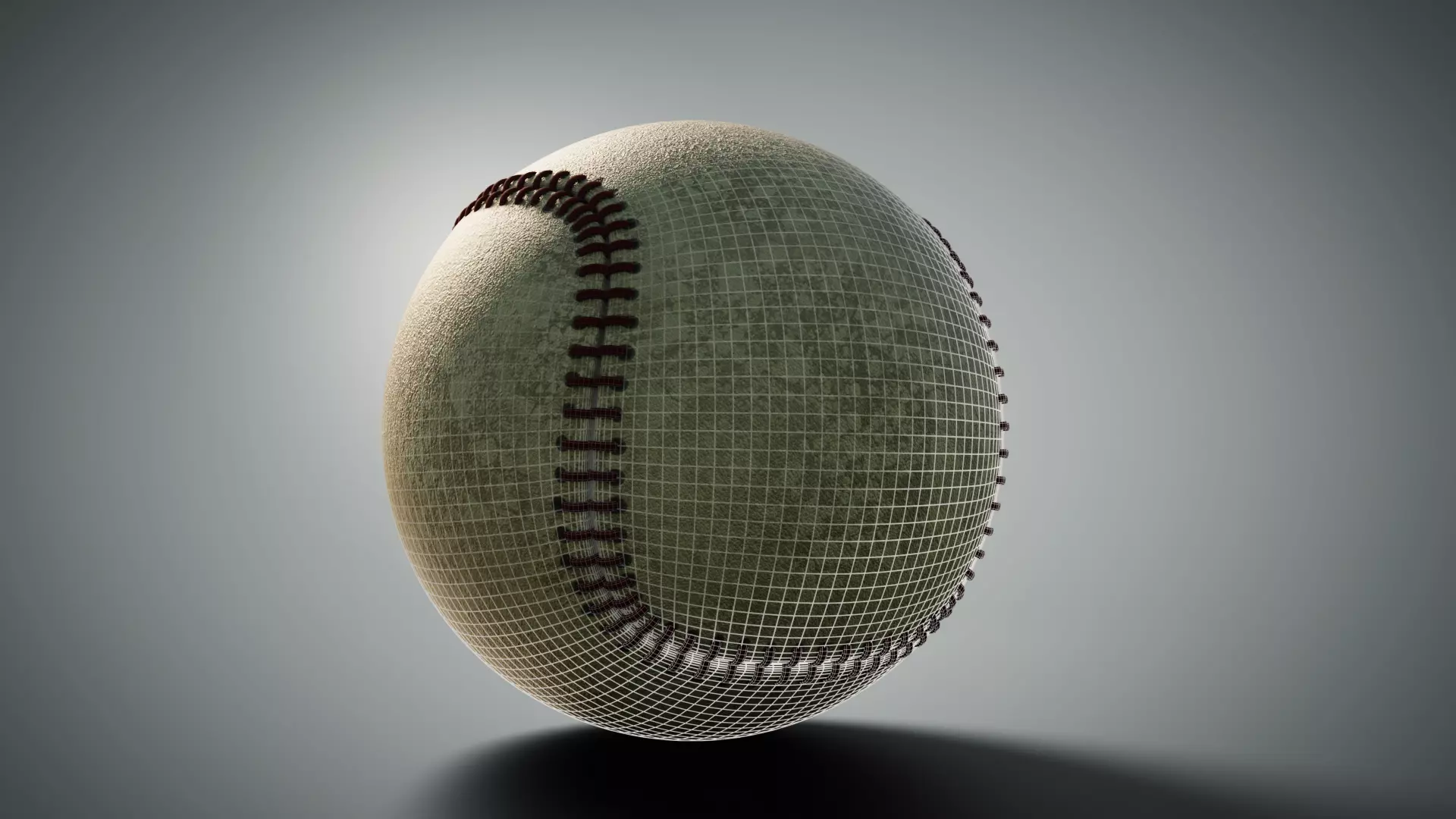 Baseball ball Free low-poly 3D model_0