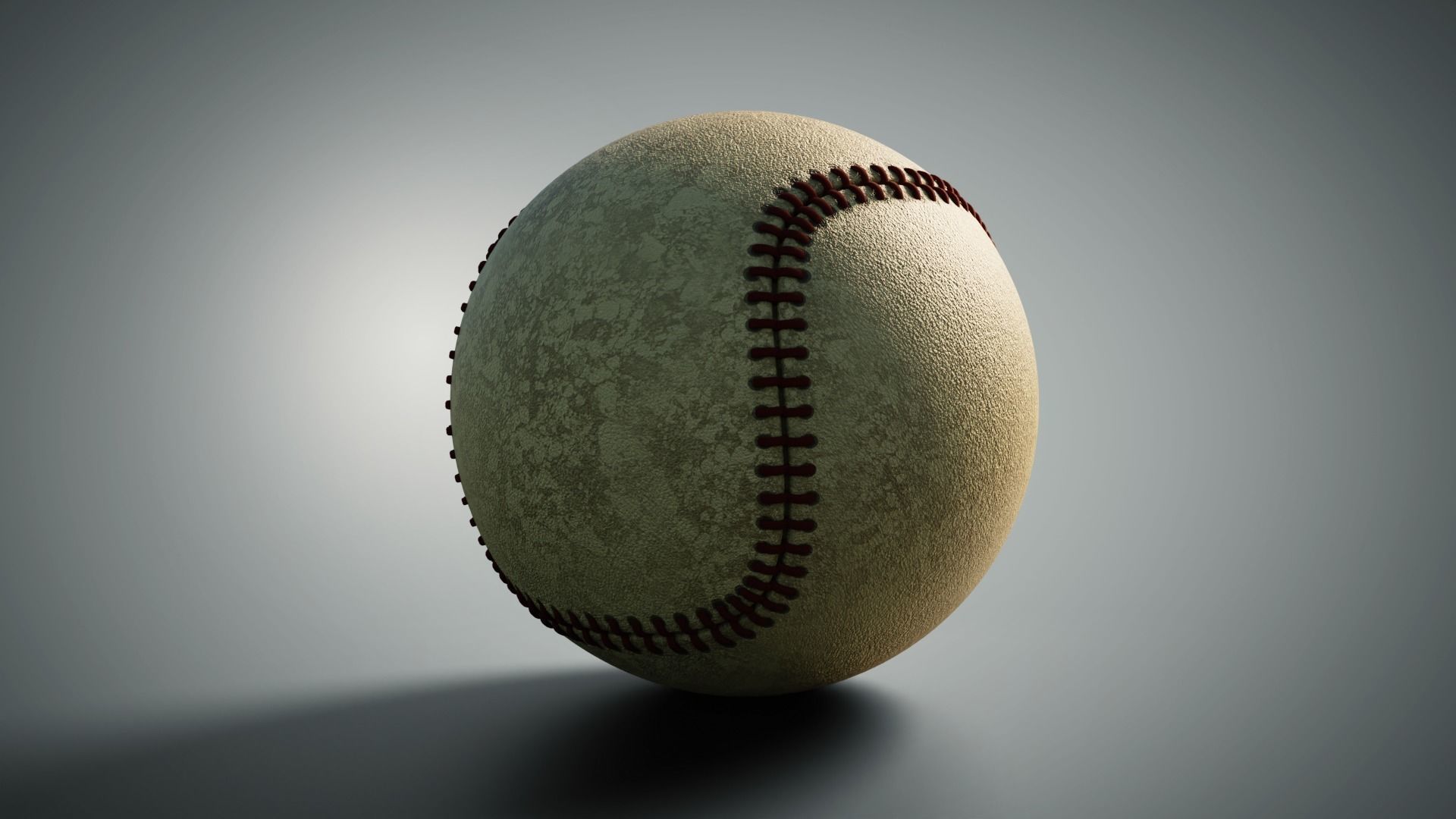 Baseball ball Free low-poly 3D model_3