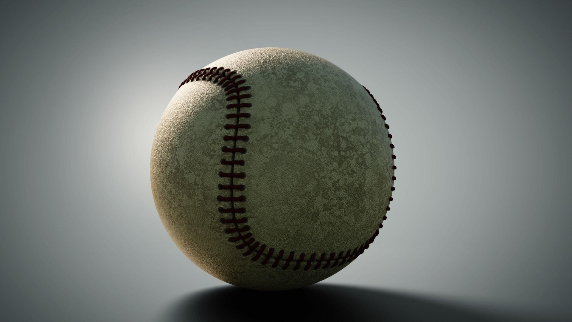 Baseball ball Free low-poly 3D model_1