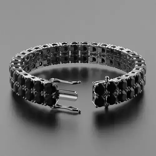 tennis bracelet double line stones 6mm