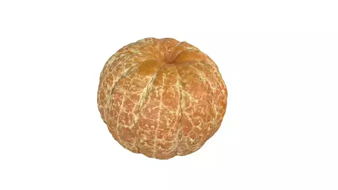 Orange without peel with low and high poly Low-poly 3D model