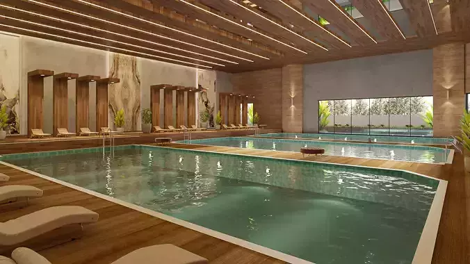 swimming pool public 3d model 3D model
