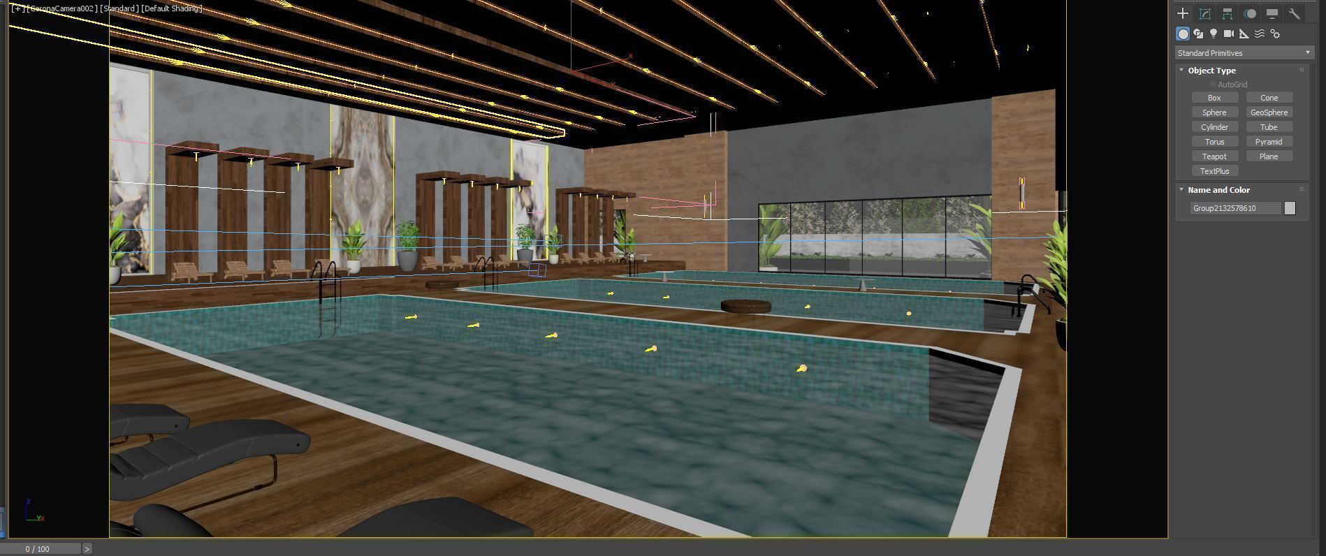 swimming pool public 3d model 3D model_4