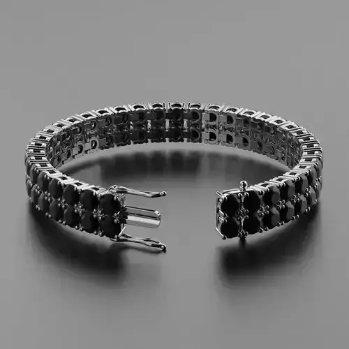 tennis bracelet double line stones 5mm