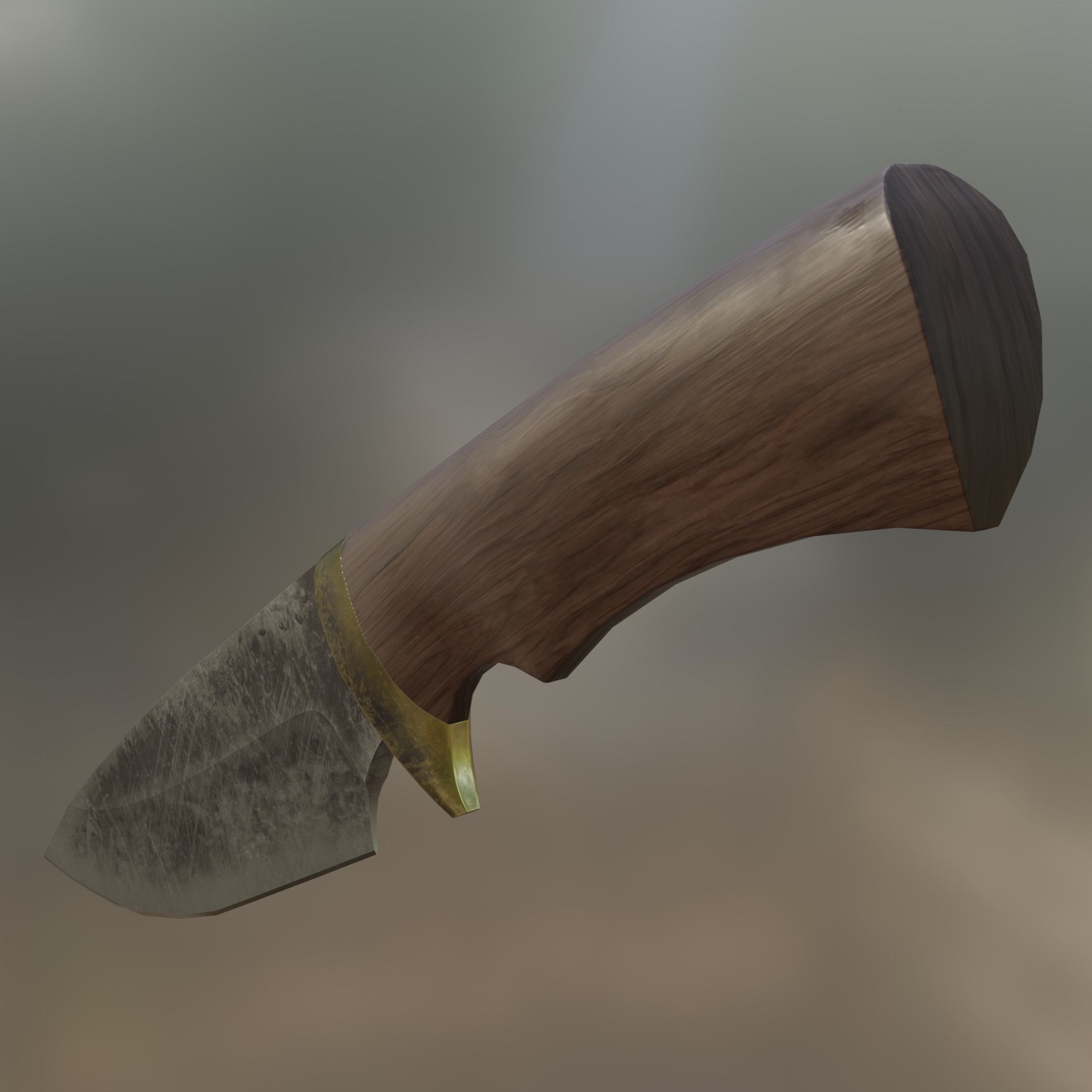 Hunting Camping Cooking and Survival Knife Low-poly 3D model_2