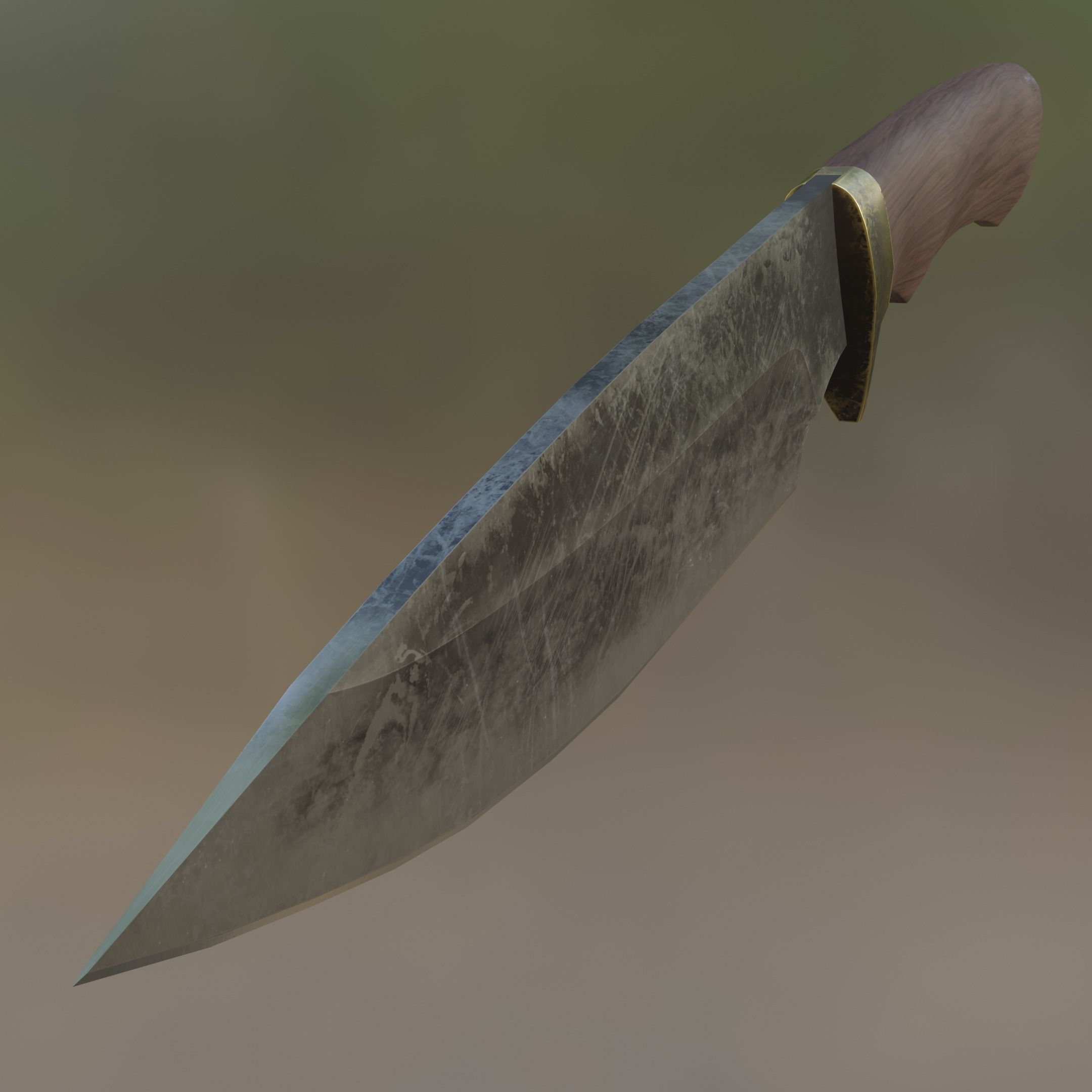 Hunting Camping Cooking and Survival Knife Low-poly 3D model_1