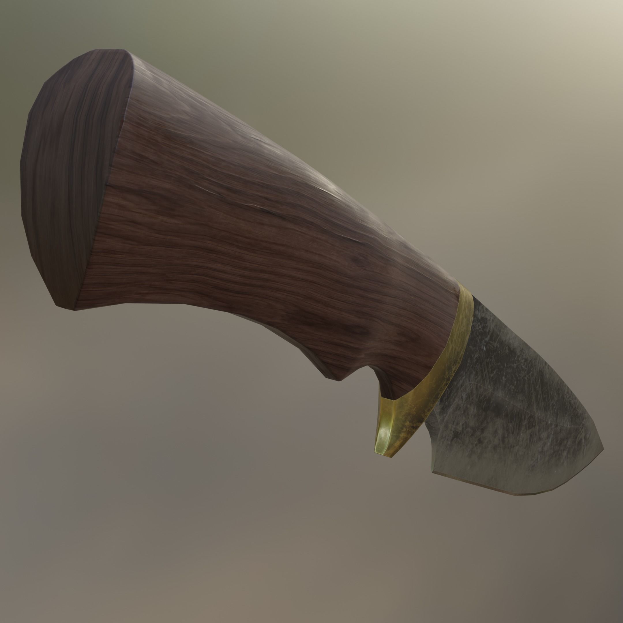 Hunting Camping Cooking and Survival Knife Low-poly 3D model_3