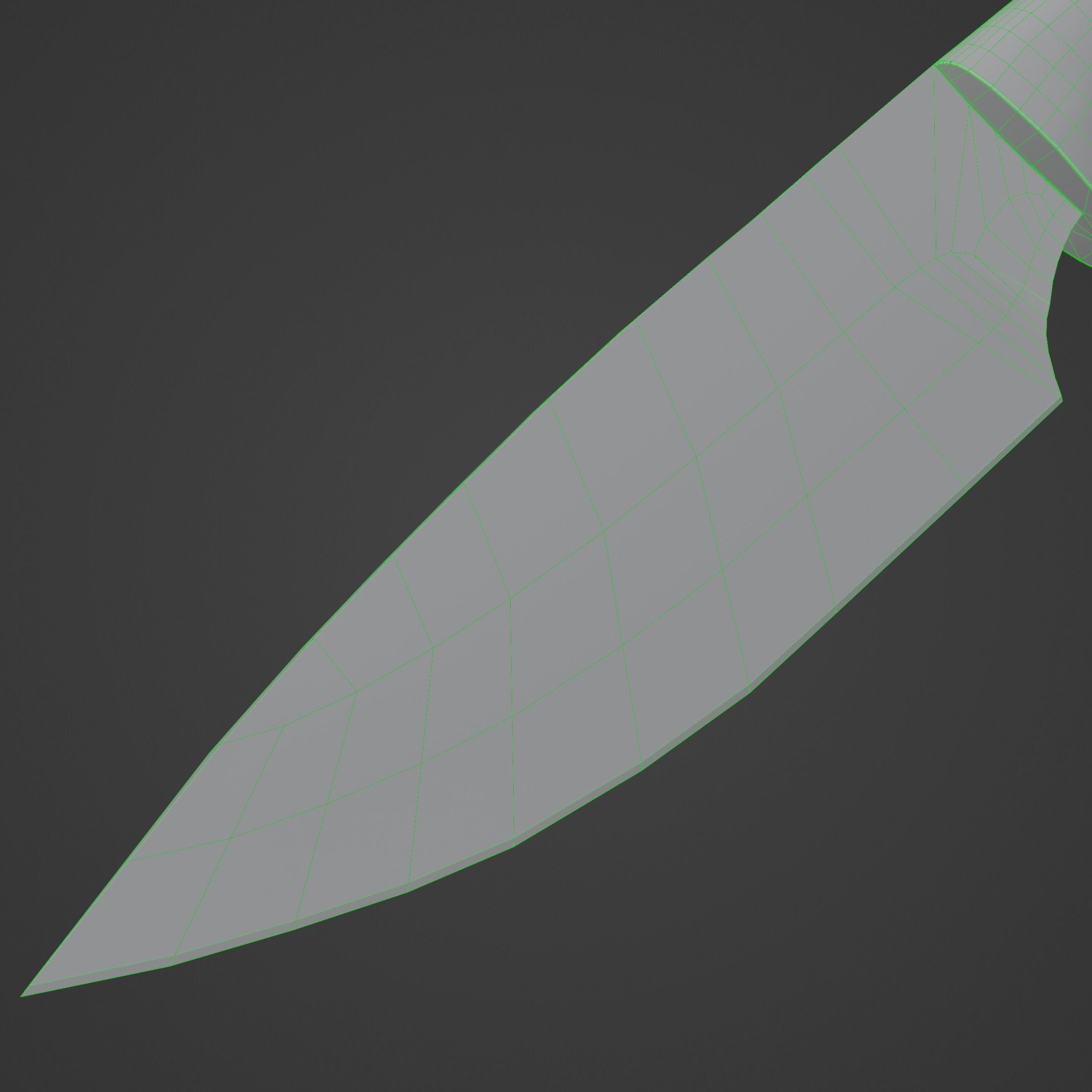 Hunting Camping Cooking and Survival Knife Low-poly 3D model_8