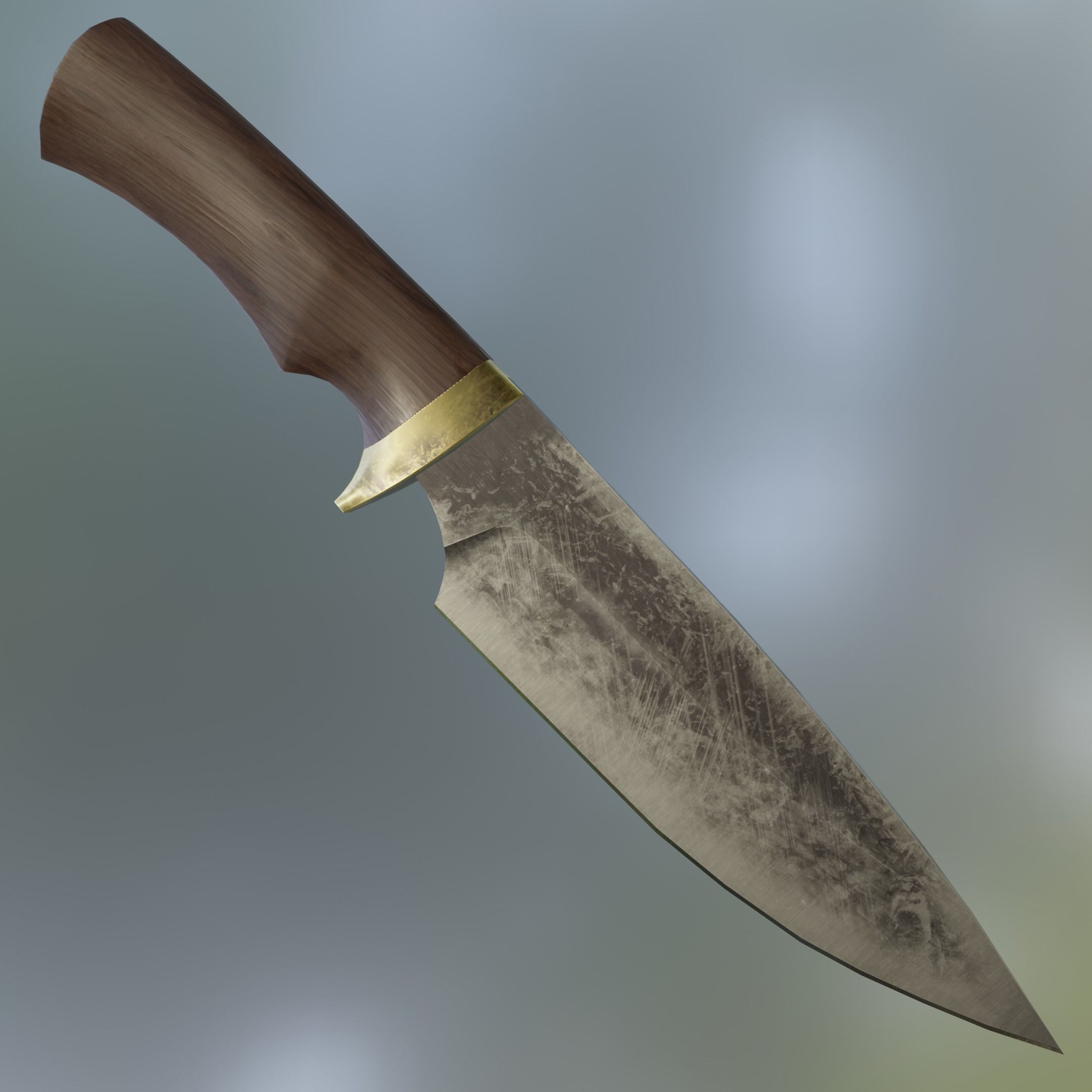 Hunting Camping Cooking and Survival Knife Low-poly 3D model_6