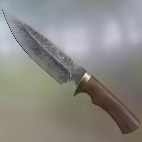 Hunting Camping Cooking and Survival Knife Low-poly 3D model