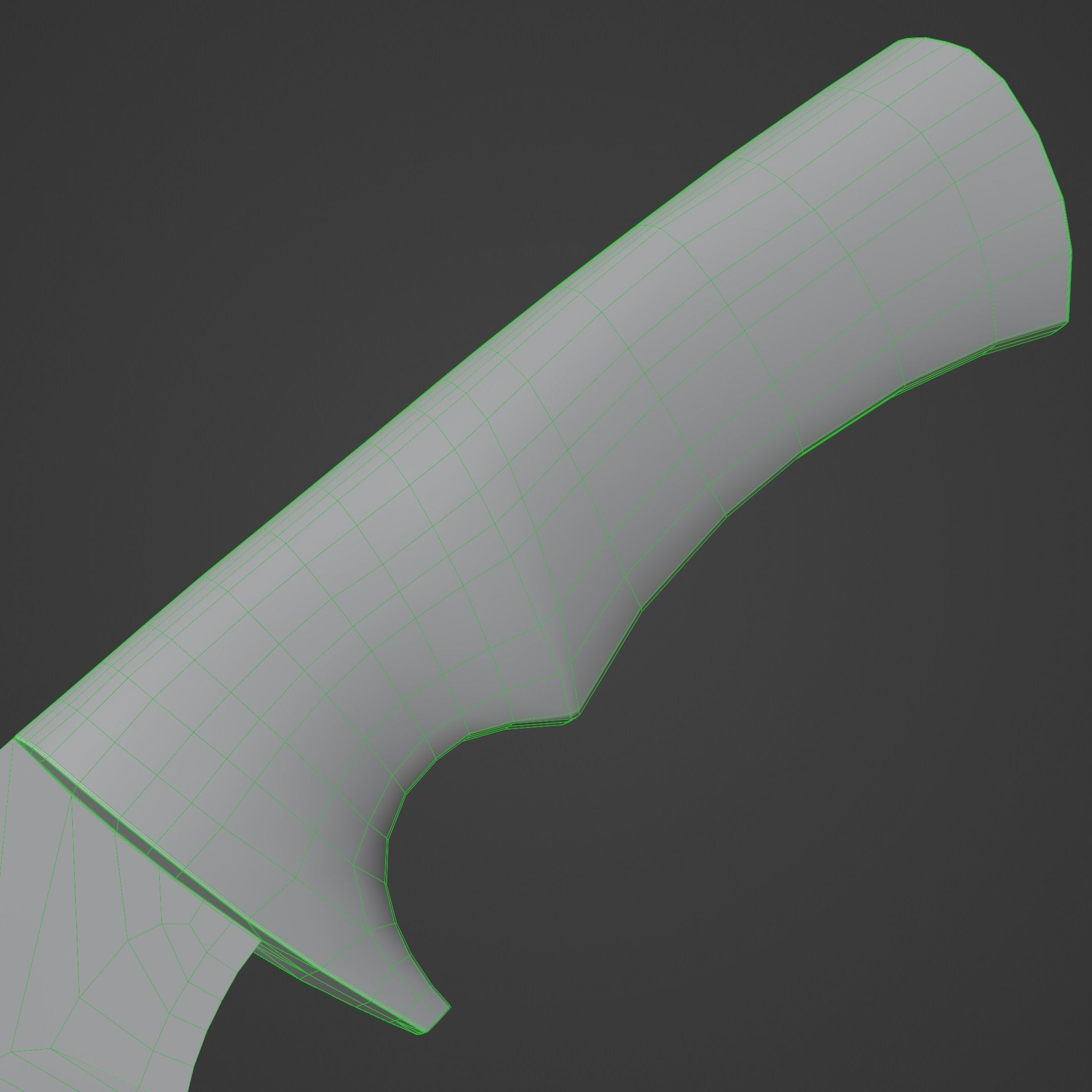 Hunting Camping Cooking and Survival Knife Low-poly 3D model_9