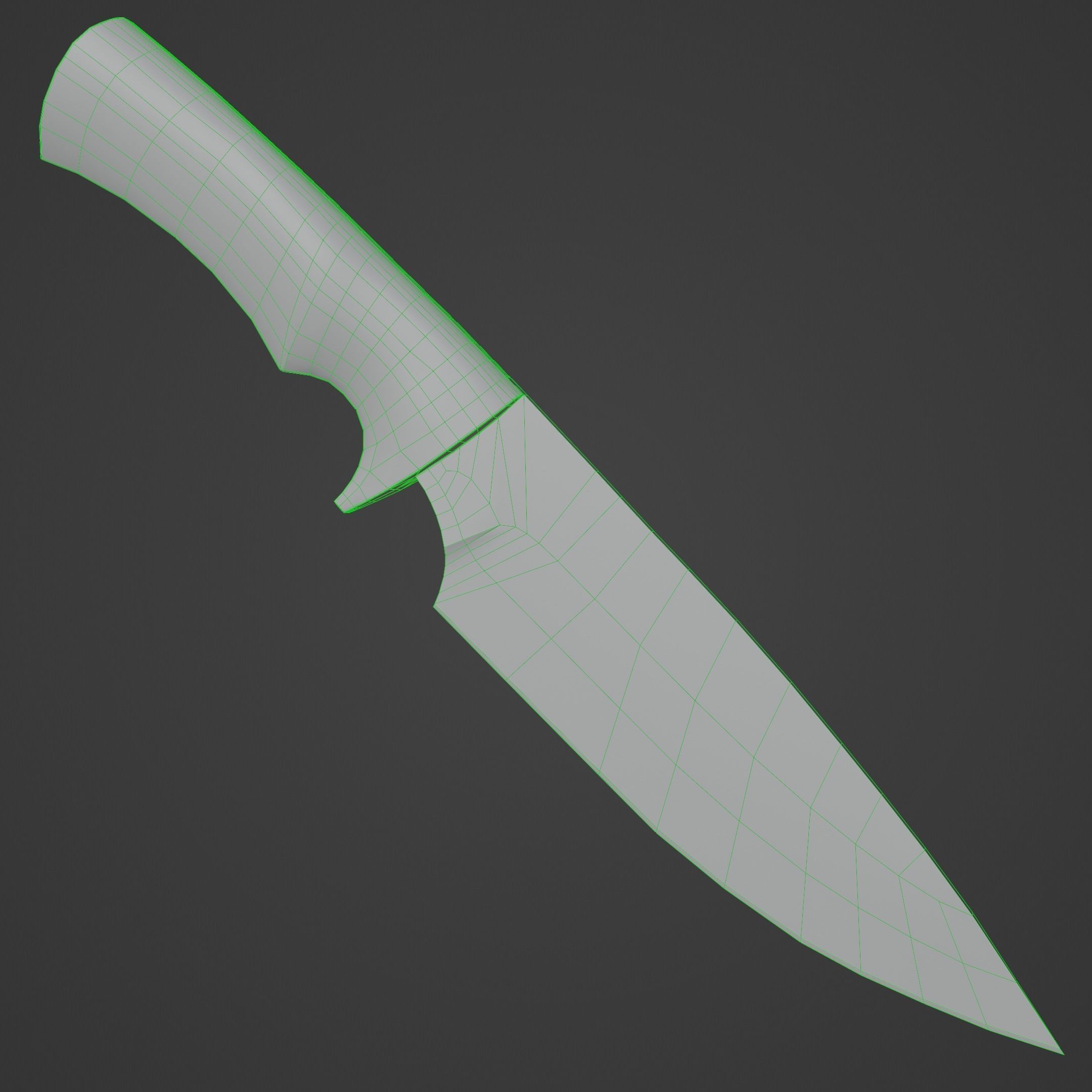 Hunting Camping Cooking and Survival Knife Low-poly 3D model_7