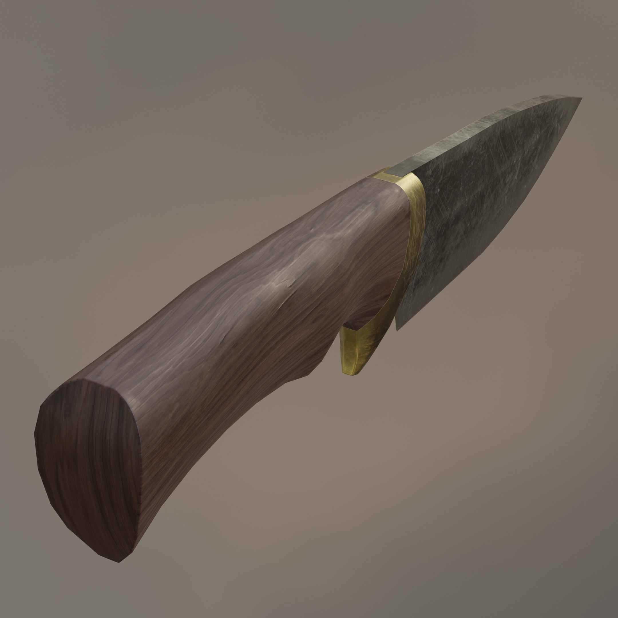 Hunting Camping Cooking and Survival Knife Low-poly 3D model_5