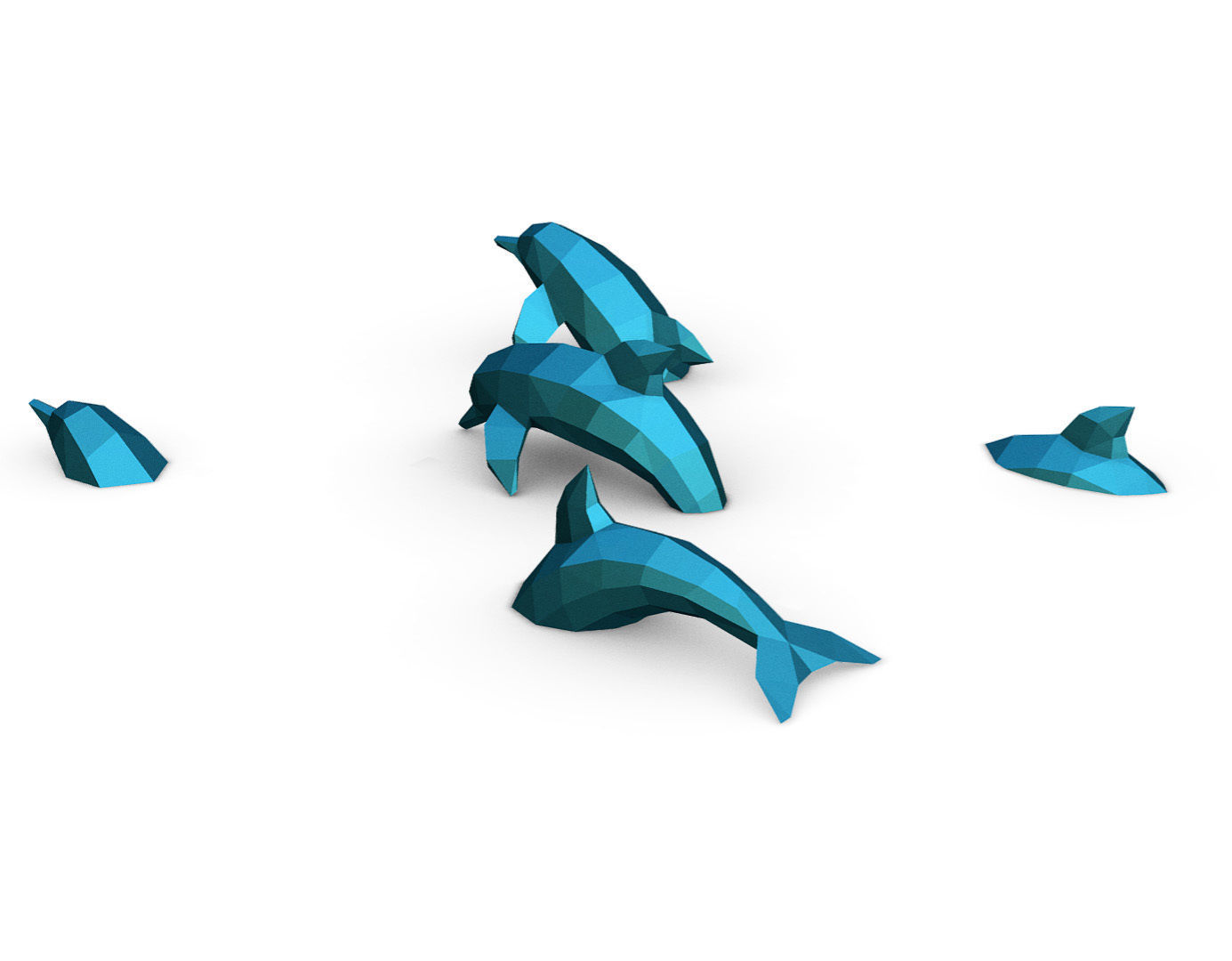 dolphins 3D print model_2