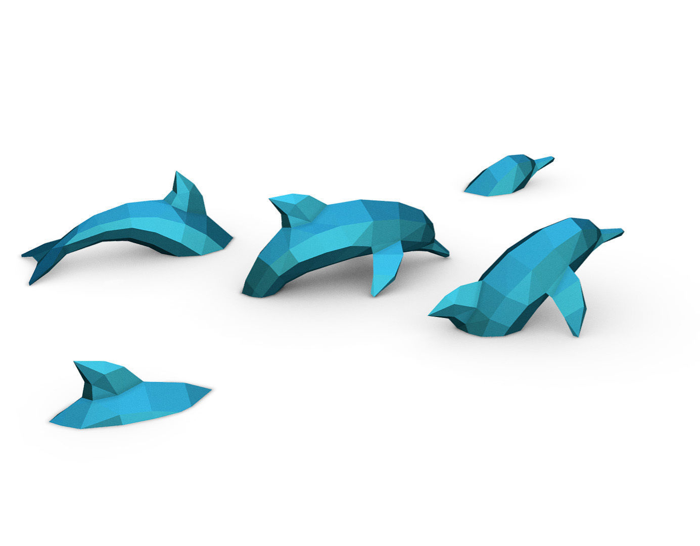 dolphins 3D print model_4