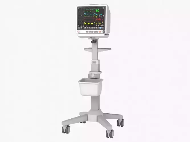 Patient Monitor Roll Stand 3D model