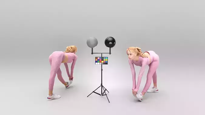 Sporty young woman in tracksuit training 383