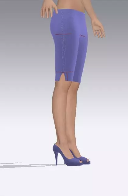 CAPRI LAVANDA COLOR SLIT DETAIL LOOK 3D model