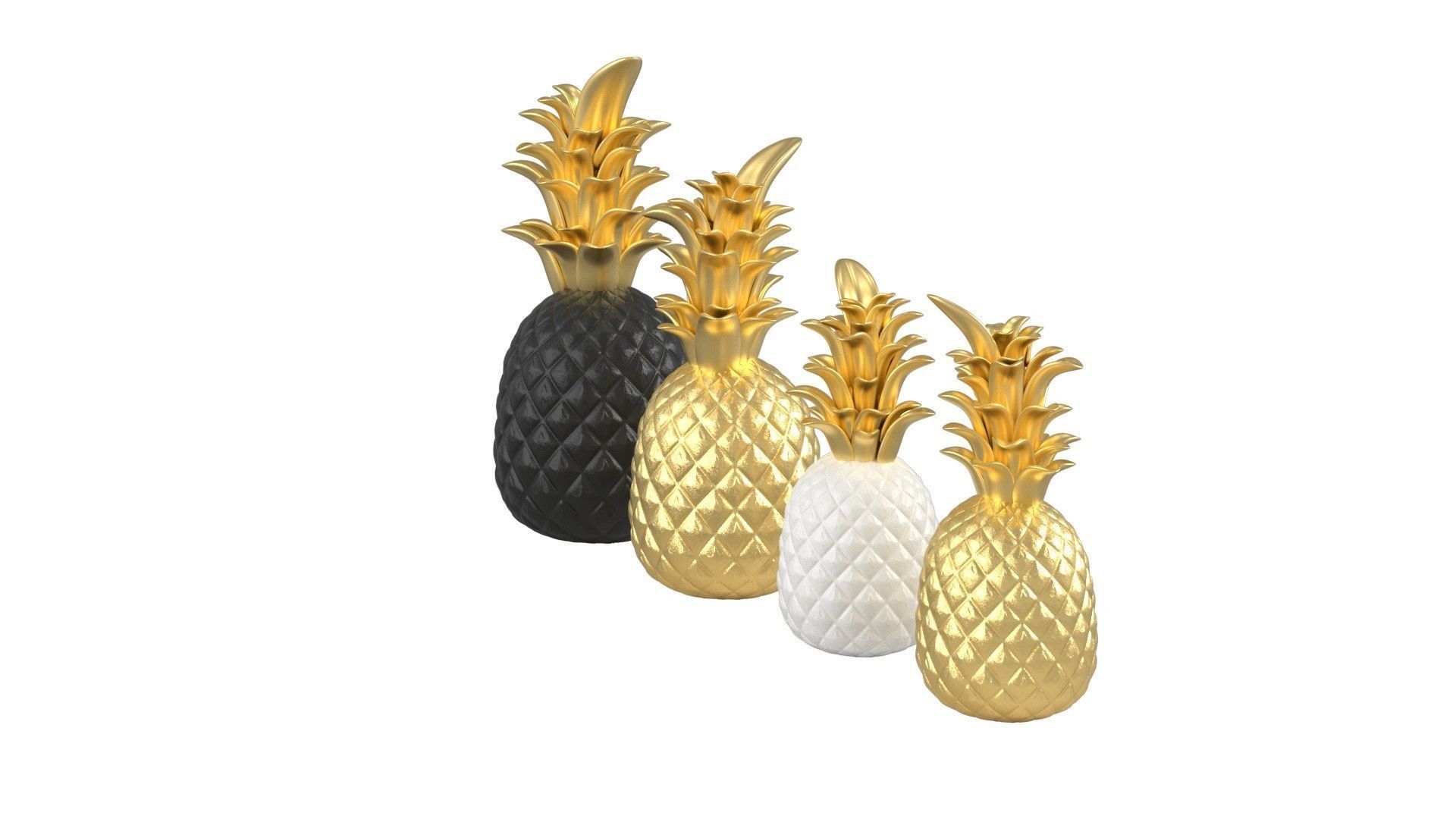 Pineapple Accessories Low-poly 3D model_17