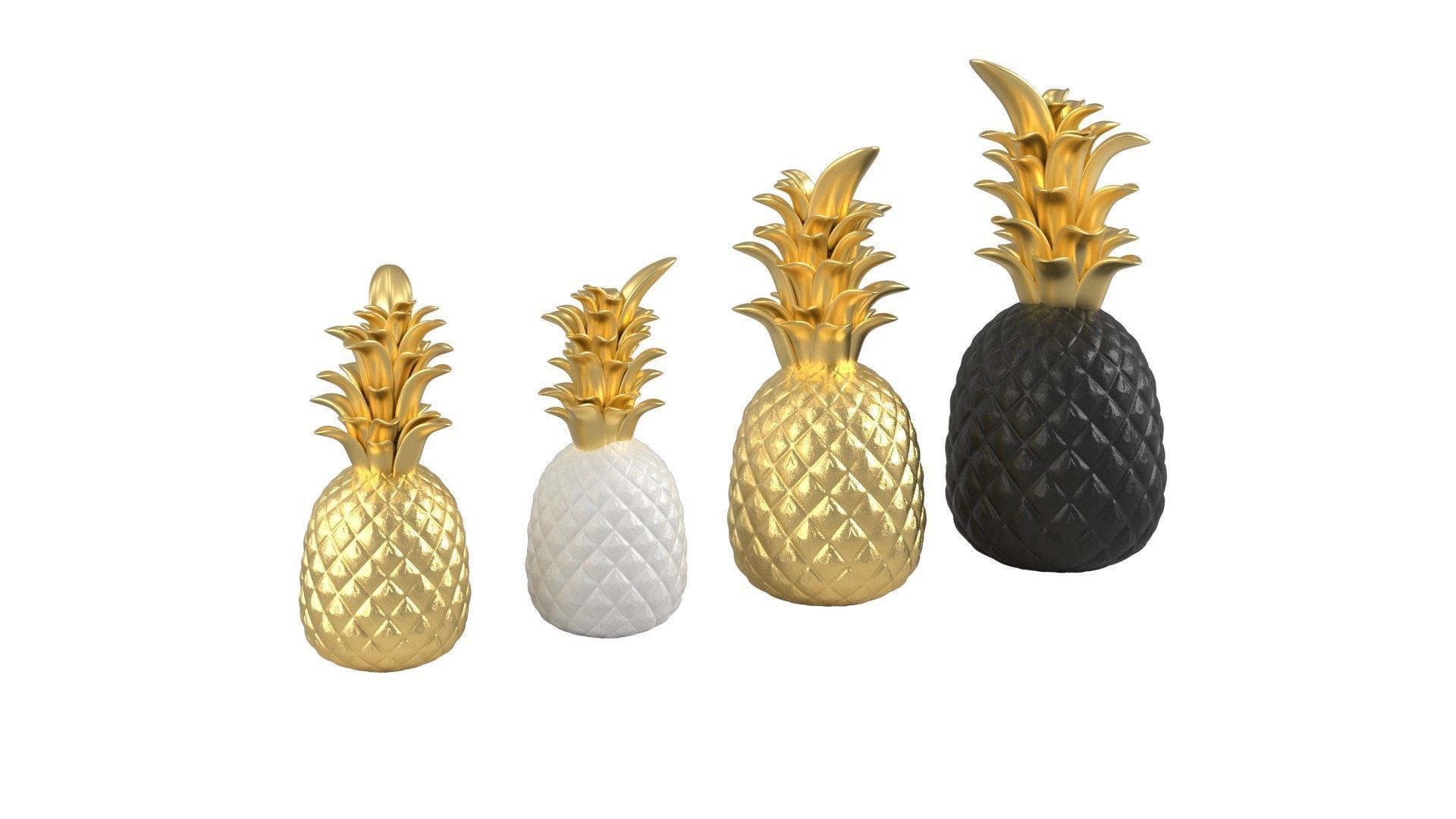 Pineapple Accessories Low-poly 3D model_14