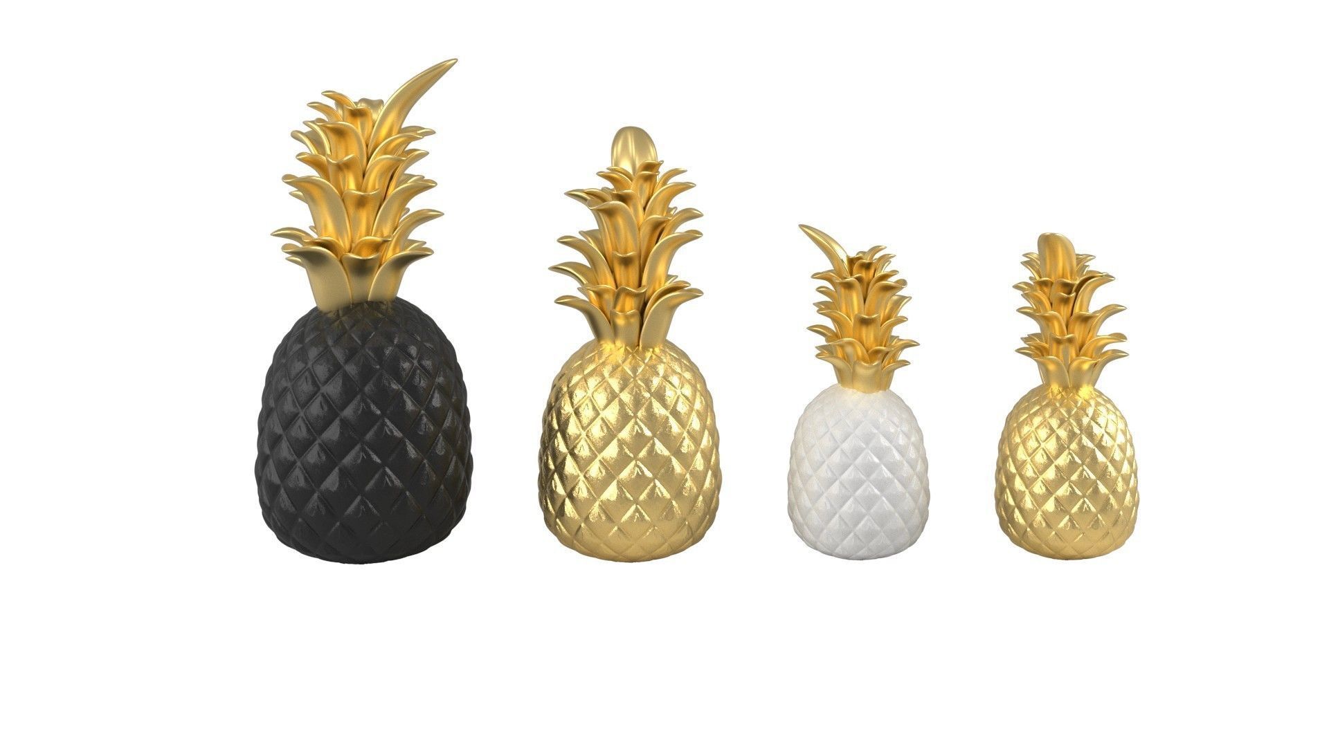 Pineapple Accessories Low-poly 3D model_19