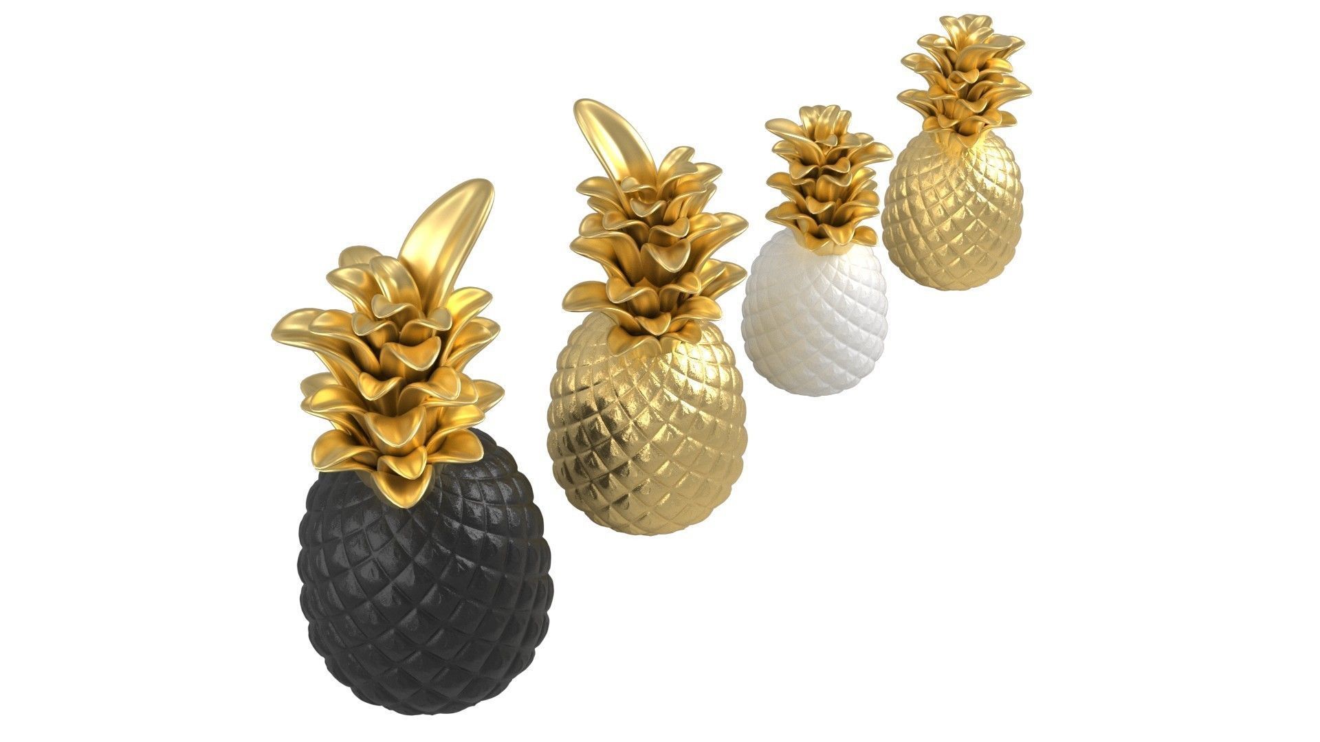 Pineapple Accessories Low-poly 3D model_5
