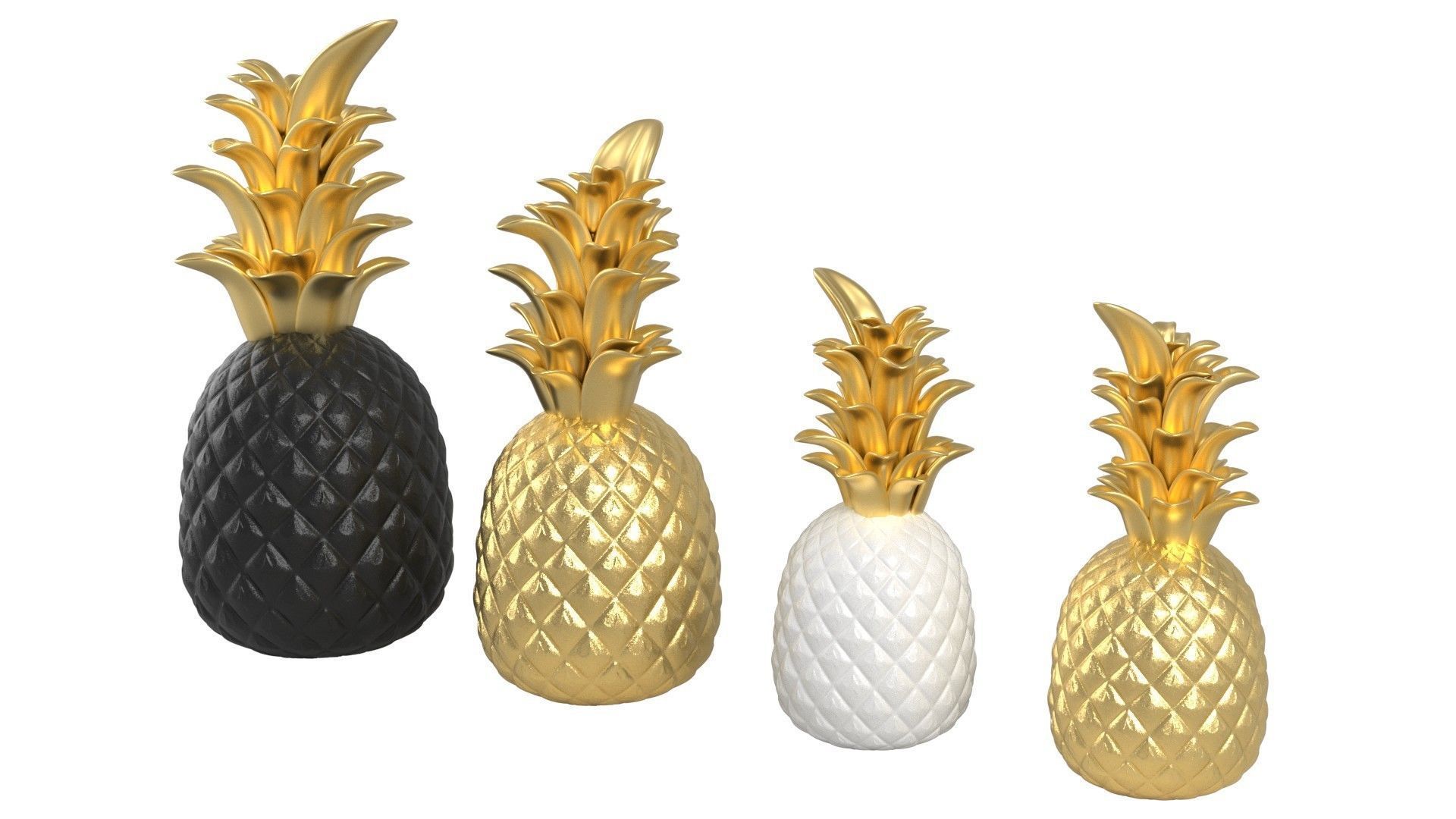 Pineapple Accessories Low-poly 3D model_1