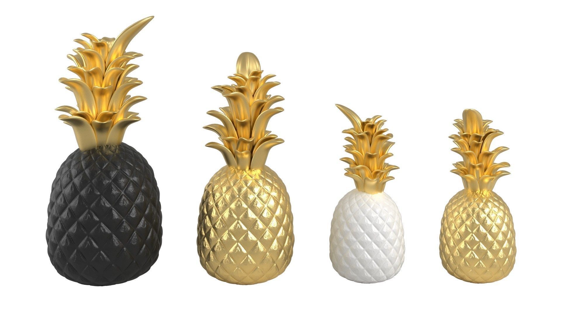 Pineapple Accessories Low-poly 3D model_2