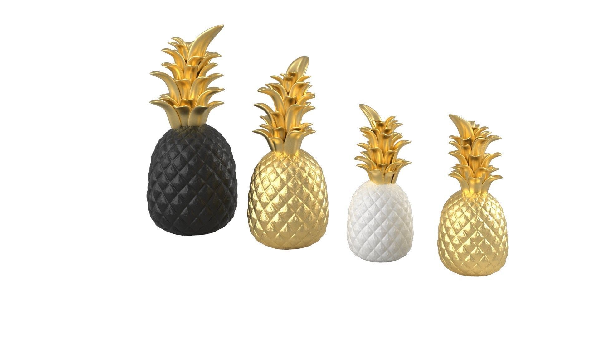 Pineapple Accessories Low-poly 3D model_18