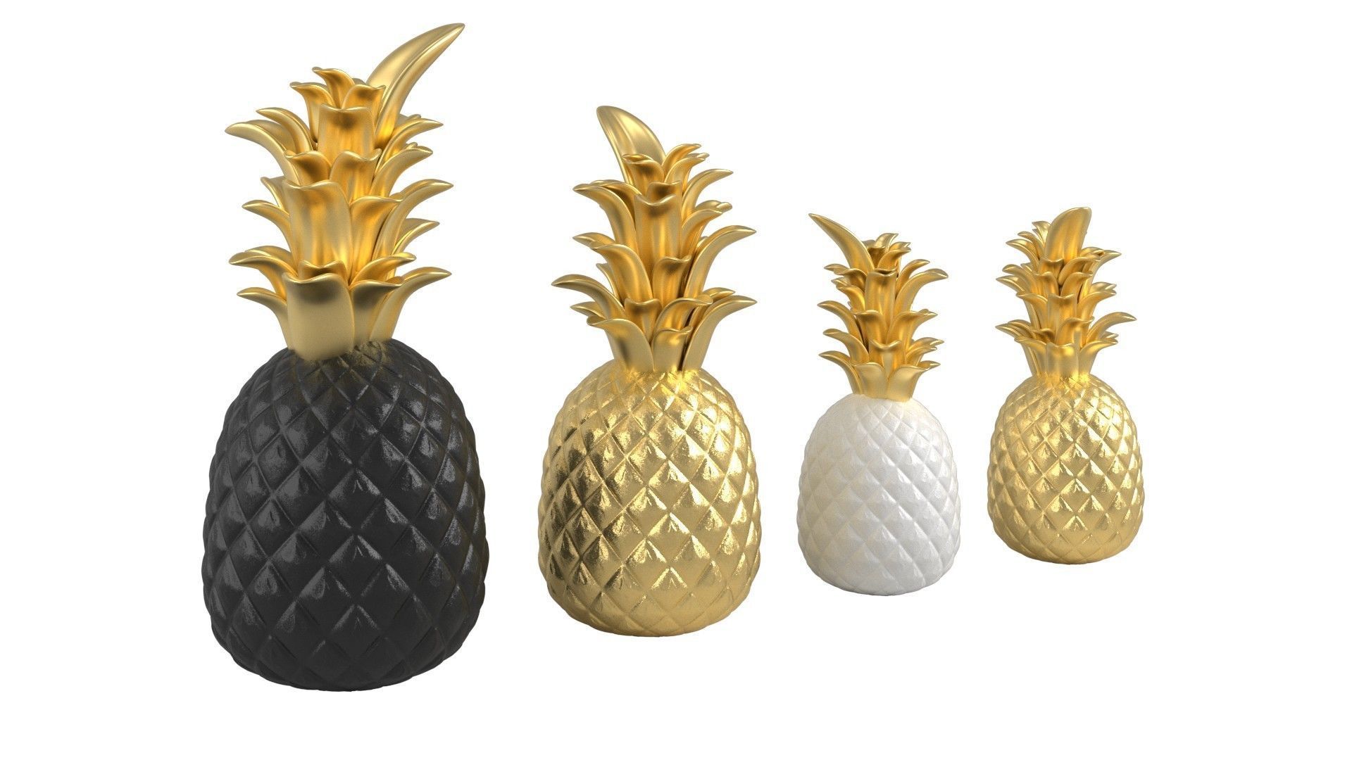 Pineapple Accessories Low-poly 3D model_3