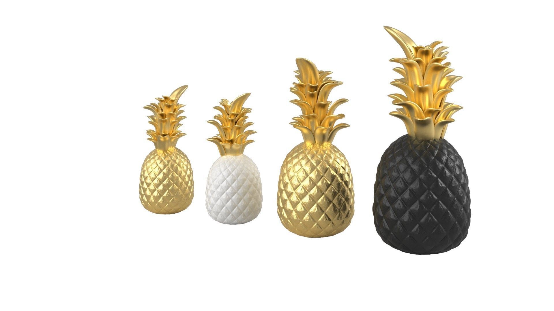 Pineapple Accessories Low-poly 3D model_12