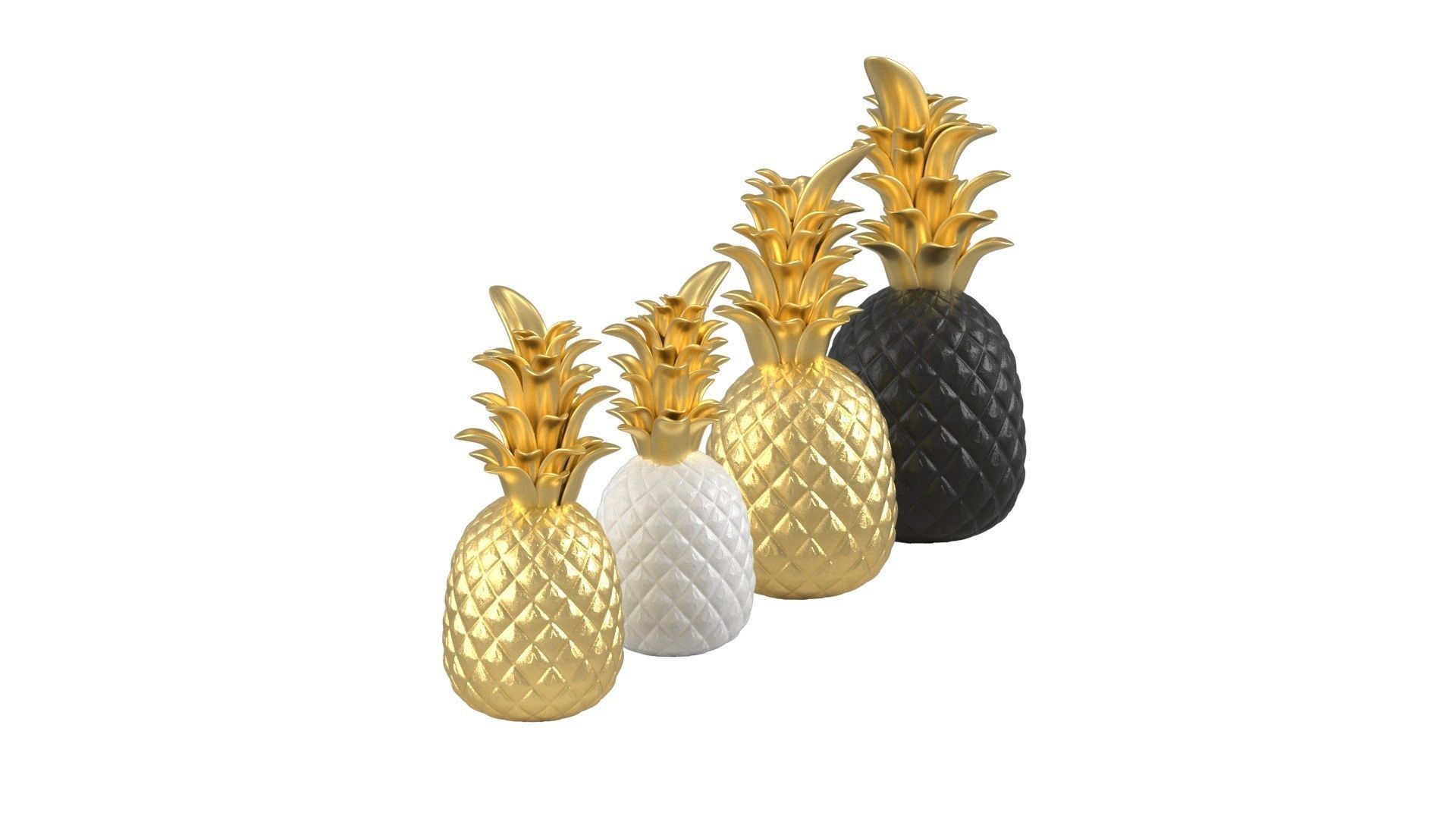 Pineapple Accessories Low-poly 3D model_15