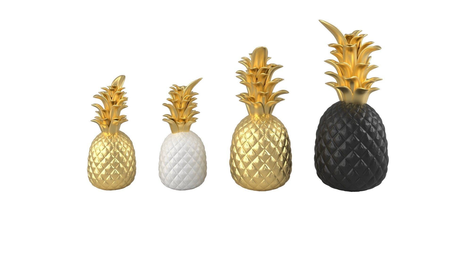 Pineapple Accessories Low-poly 3D model_13