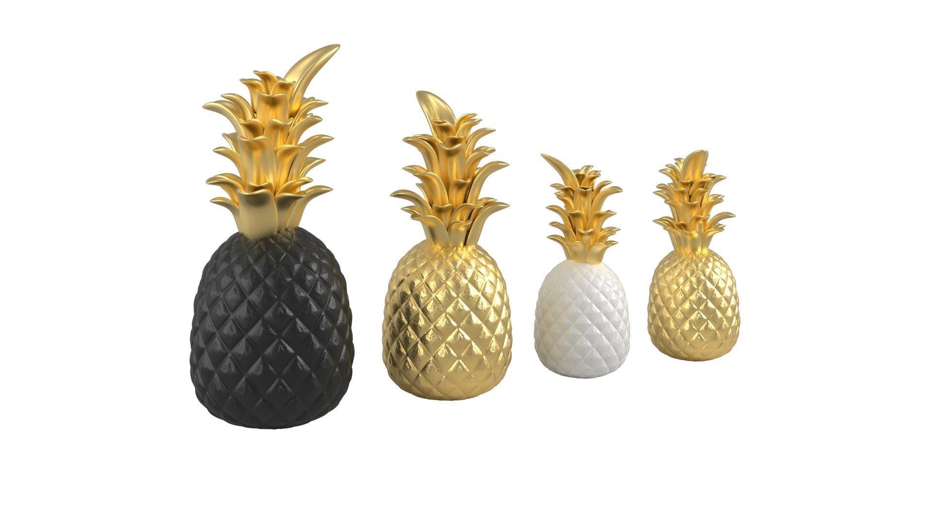 Pineapple Accessories Low-poly 3D model_8