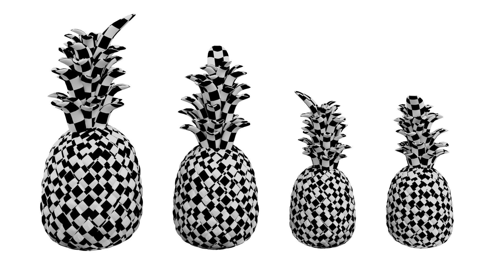 Pineapple Accessories Low-poly 3D model_7